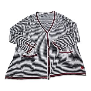 Oprah Magazine Collection X Talbots striped v-neck sweater size 3X Plus Cardigan